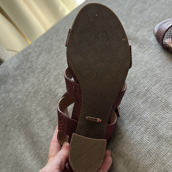 Vionic - Burgandy Blaire Open Toed Strap Ankle Heel 8.5 - Picture 7 of 7